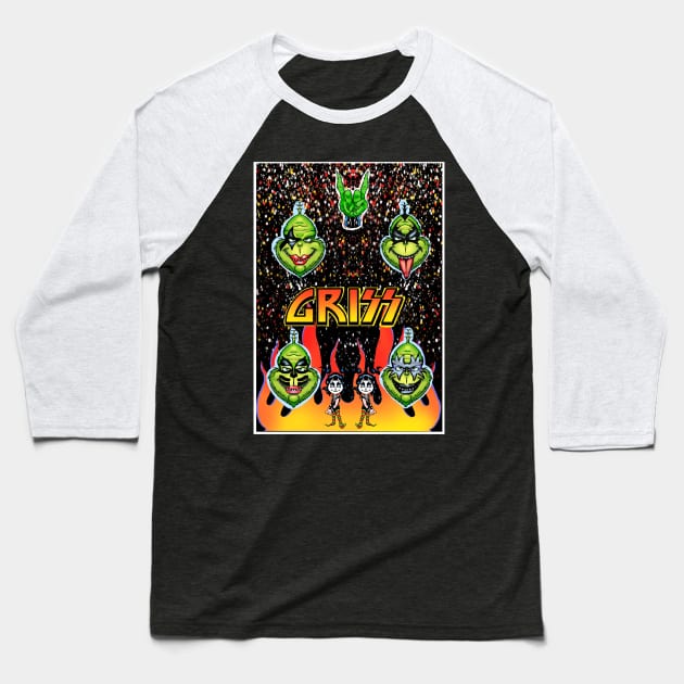 MERRY GRISS-MAS Baseball T-Shirt by Biomek